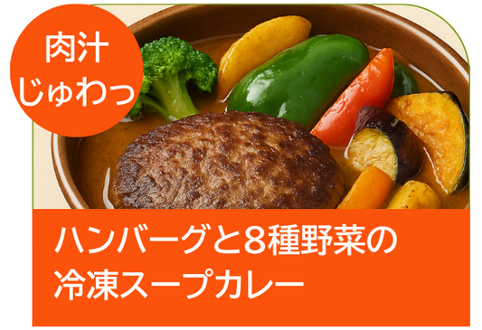 ハンバーグと8種野菜の冷凍スープカレー